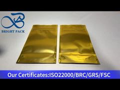 borsa in mylar dorata personalizzata resistente ai bambini