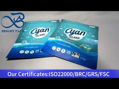 borsa con chiusura lampo in piedi per capsule per bucato