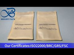 piccola borsa con chiusura lampo in carta kraft con finestra trasparente