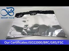 Borsa argentata sigillata su tre lati con finestra trasparente