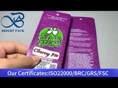 Bustina piccola in plastica viola da 1g con apertura a strappo facile