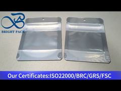 piccole borse bianche con cerniera a prova di bambino con finestra trasparente