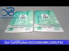 sacchetto in plastica verde con ziplock con finestra trasparente per il pick del filo.