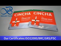 sacchetto di plastica arancione con finestra trasparente per la cinghia del bagaglio