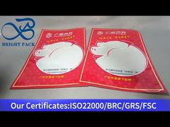 sacchetto di plastica rosso con finestra trasparente per la carne