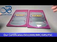 sacchetto con cerniera in alluminio rosa