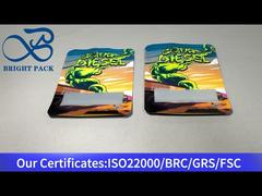 Busta con cerniera composita in lamina di alluminio arancione con finestra trasparente