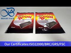 sacchetto per imballaggio alimentare con finestra trasparente per rotolo croccante ricoperto di cioccolato