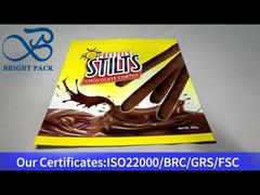 sacchetto con chiusura lampo in plastica gialla in alluminio per cioccolato