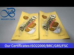 busta plastica gialla per biscotti ripieni di crema moka 260g