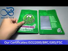 Borsa in mylar per cannabis con finestra trasparente