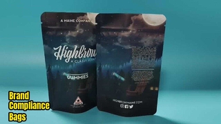 Borsa in Mylar personalizzata resistente ai bambini brevettata negli Stati Uniti per la conformità al marchio di cannabis