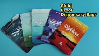 Sacchetti di plastica a prova di bambino brevettati negli Stati Uniti per gli standard di conformità dei dispensari di cannabis