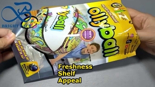 Custodia stand up richiudibile con chiusura a zip