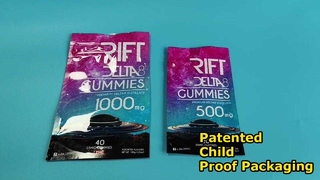 Borse con chiusura lampo a prova di bambino di dimensioni personalizzate brevettate negli Stati Uniti per esigenze di conformità della cannabis