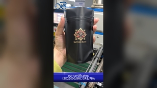 Borsa con cerniera stand up nera opaca B2B all'ingrosso richiudibile personalizzata ermetica