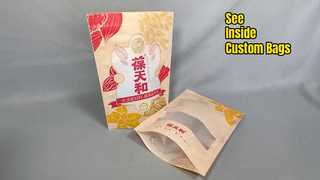 sacchetto di imballaggio con cerniera in plastica con finestra trasparente personalizzata