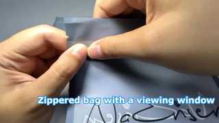 Borsa con cerniera e finestra di visualizzazione