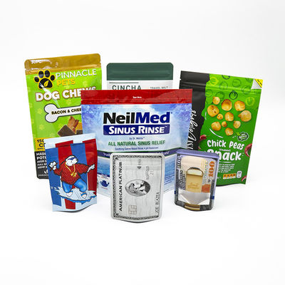 Sacchetto di imballaggio alimentare in plastica, sacchetto con cerniera a piega Produttore, sacchetto composito in foglio di alluminio