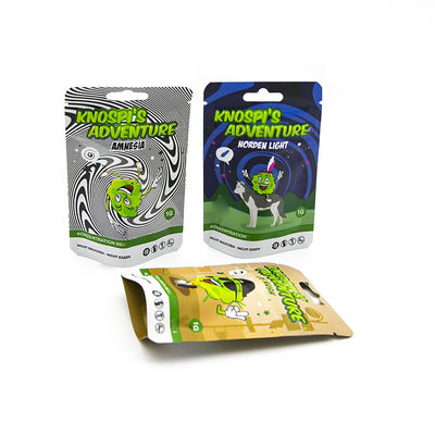 Stampa su misura Chiusura a prova di bambino Chiusura a prova di odore Imballaggio ricapsulabile Sacchetti Mylar per tabacco erbacce Sigaretta