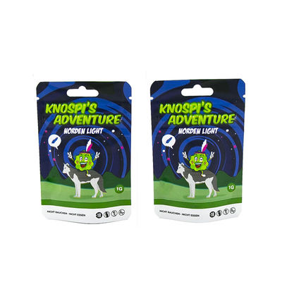 Sacchetto di plastica resistente a ziplock carta stampata tabacco laminato bambino confezionamento sacchetto biscotto sacchetti Mylar