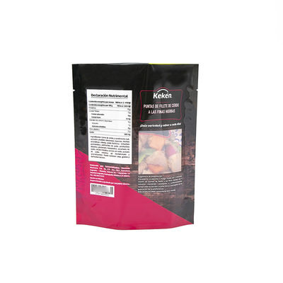 Borsa di cerniera a piedi per alimenti a base di noci con supporto a finestra aperta