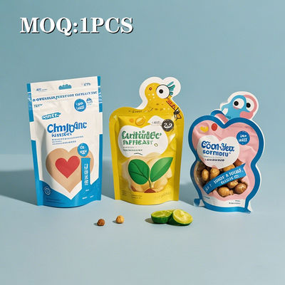 Sacchetto a cerniera Mylar resistente ai bambini con design a taglio a stampo per il trasporto sicuro di erbacce