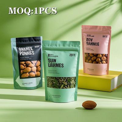 Bolsetti per alimenti Mylar Stand Up Bag con cerniera a prova di umidità di alluminio