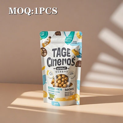 Sacchetti di imballaggio alimentare robusti per noci, cereali e fagioli con un tocco professionale e ziplock ricapsulabile