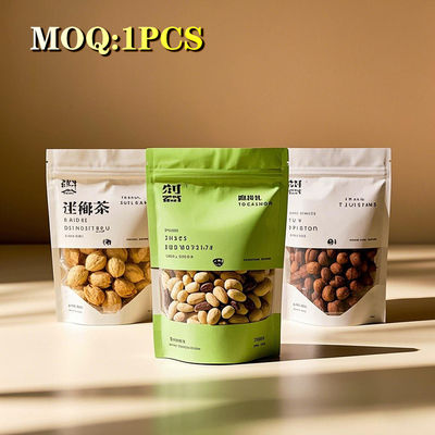 Logo personalizzato Imballaggio alimentare stampato Frutta secca Snack Doypack Foglio di alluminio Plastico a prova di odore Ziplock Stand Up Pouch Mylar Bag