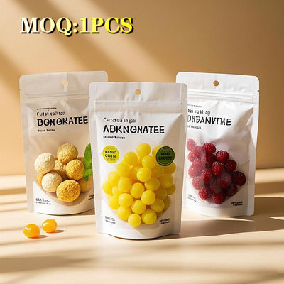 Biscotti stampati su misura, sigillati termicamente, snack, sacchetto con zip, confezionamento in plastica, carta di alluminio, cibo, sacchetto di frutta secca