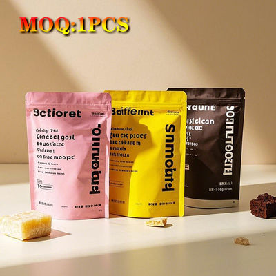 Borse Mylar laminate a prova di odore, stampate su misura, ri-chiudebili. Borse colorate per cibo. Caramelle 1g 35g 7g 14g 28g 1oz.