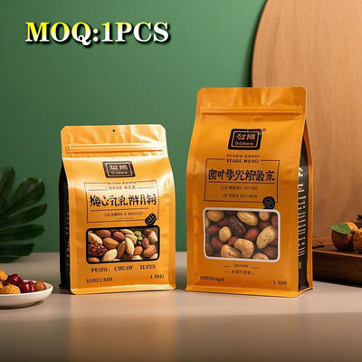 Custom 2.5kg otto lati sigillati Nut Food Packing Zipper sacchetto di alluminio placcato fondo piatto zipper sacchetto per snack Food Packing