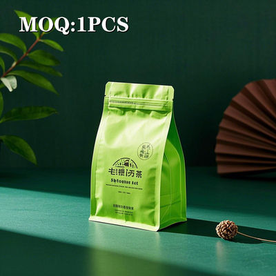 Produttore Customized Tea Wholesale Sigillato Zipper Bag Sigillazione a otto lati Flat Bottom Square Bottom Self-Standing Mylar Bag
