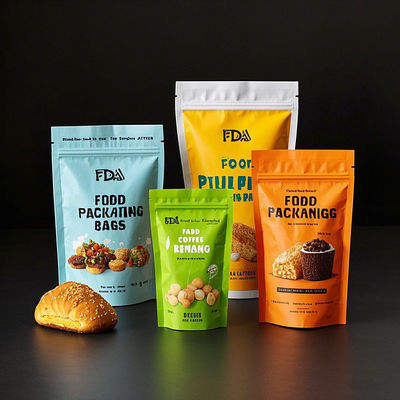 Sacchetti di imballaggio alimentare composito a più strati certificati FDA con sacchetto a prova di umidità stampato su misura con cerniera Eco-friendly