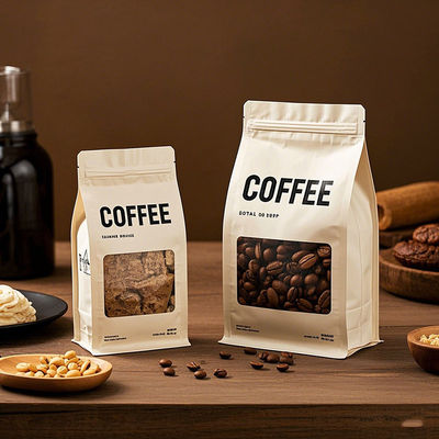 Sacchetti a cerniera a fondo piatto Materiale PE ecologico Sigillo ermetico per alimenti Cosmetici Elettronica Logo personalizzabile