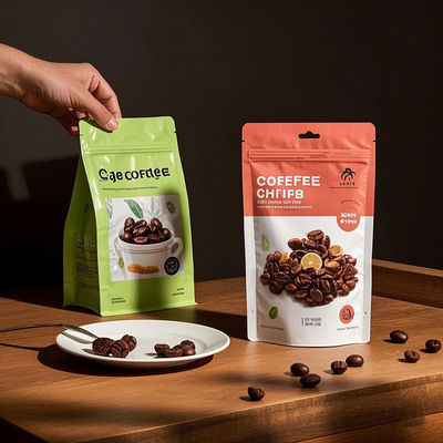 Busta opaca a finestra parziale, design stand-up personalizzabile, a prova di umidità per caffè, spezie e alimenti sfusi