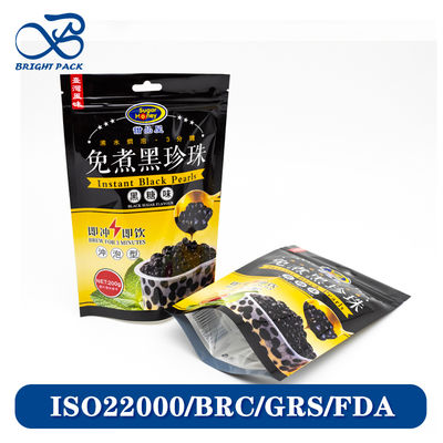 Buste stand-up barriera all'ossigeno per confezioni di alimenti istantanei con film multistrato e cerniera di tenuta.