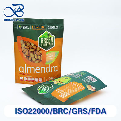 Fabbrica di forniture Stand Up Ziplock sacchetti sacchetti Mylar per noci confezionamento con stampa personalizzata e finestre.