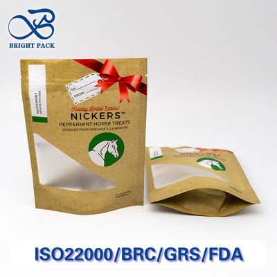 Borse anti-punzione con alta barriera dell'ossigeno e finestra trasparente per imballaggi di alimenti per animali.