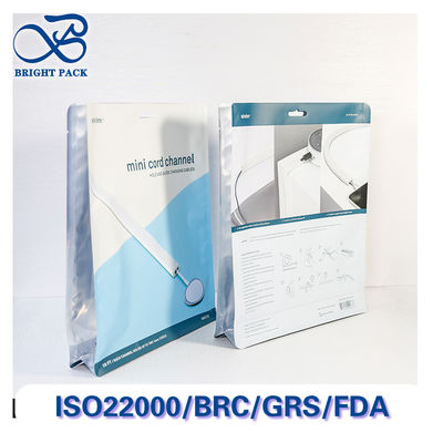 Sacchetti di tenuta ottagonali ispessiti per l'imballaggio di accessori elettronici con finestre trasparenti e cerniera di tenuta antipolvere.