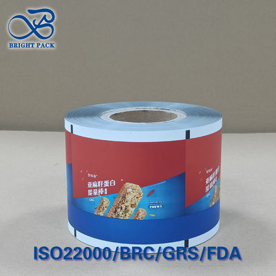 Rotolo di film per barrette energetiche stampato su misura, stampa a rotocalco a 10 colori, a prova di odore