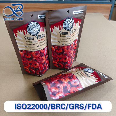 Sacchetti stand-up con logo personalizzato abbinato a Pantone, stampa flessografica a 10 colori per imballaggio alimentare all'ingrosso.