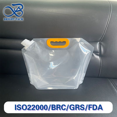 Borse di scarico trasparenti ingrossate con maniglie rinforzate 1L/1.5L/2.5L/5L/10L sacchetto con ugello per imballaggi di granuli e liquidi.