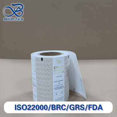 Film di imballaggio per tè di alta qualità a alta barriera Materiale composito a più strati umidità / prova di ossigeno Serratura di freschezza per sacchetti e bustine di tè Dimensioni personalizzate e stampa Certificato SGS / FDA
