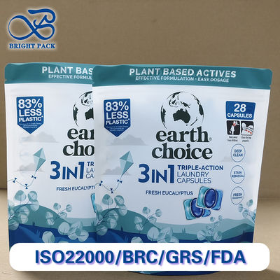 Lavatorio Premium Detergente Pod Custom Stand-Up Zipper sacchetto alta barriera anti-fuga