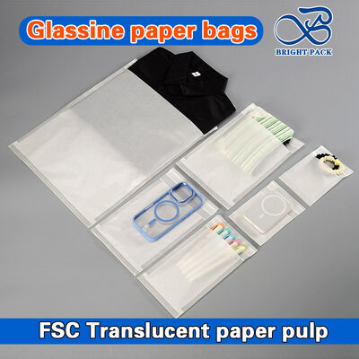 Sacchetti in carta glassine traslucida biodegradabile al 100% con stampa personalizzabile e chiusura autoadesiva per imballaggio di abbigliamento