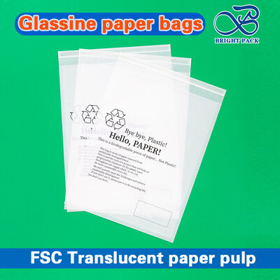 Sacchetti in carta cerata traslucida stampata personalizzata, riciclabili e 100% biodegradabili, sacchetti piatti in carta glassine