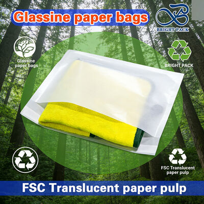 Logo personalizzato Borsa di carta di vetro Abbigliamento compostabile Abbigliamento Borsa di vetro Borsa di imballaggio di carta trasparente per t-shirt Cappotto