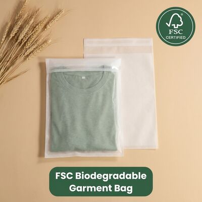 Sacchetto di carta di vetro di lusso per abbigliamento e pellicce imballaggio di abbigliamento sostenibile senza plastica per certificazione